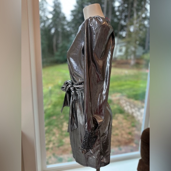 Betsey Johnson Metallic Silver Dress - Picture 2 of 4
